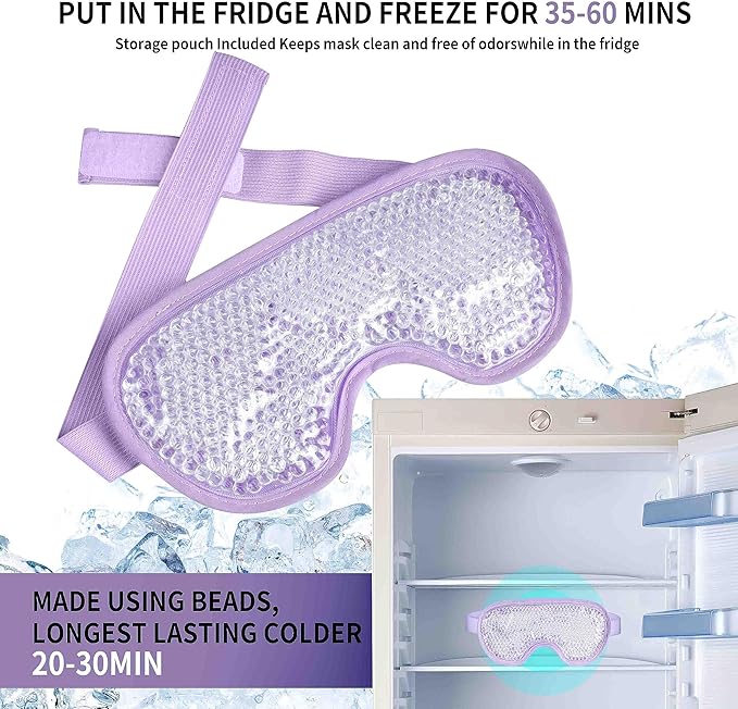 Cooling eye mask with gel