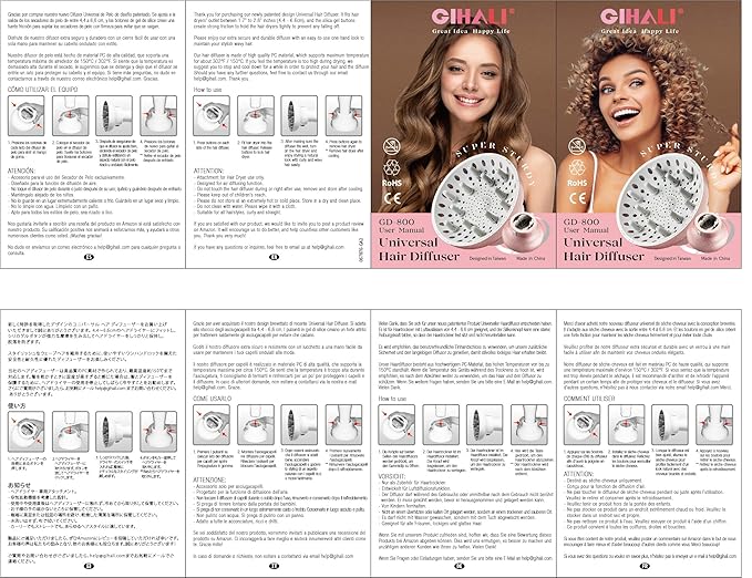 Universal Hair Diffuser “Super Sturdy” 1.7 Inch to 2.6 Inch for Natural Curly and Wavy Hair, Hair Dryer Attachment (Black Matte)