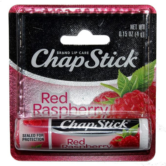 Chapstick (1) Stick Red Raspberry Flavored Lip Balm Lip Care Carded 0.15 oz