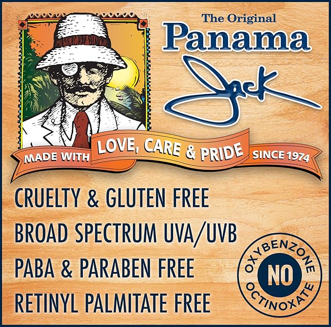 Panama Jack Sunscreen Suntan Lotion - SPF 50, Broad Spectrum UVA/UVB Protection, PABA, Paraben, Gluten & Cruelty Free, Water Resistant (80 Minutes), 6 FL OZ