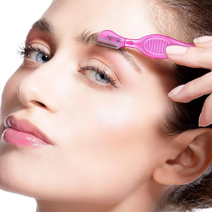 Mudder 28 Pcs Eyebrow Razor Knife Shaver Trimmer Shaver Multipurpose Exfoliating Tool Facial Hair Removal for Women Valentine Gift Giving(Assorted Colors)