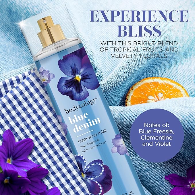 Bodycology Long-Lasting Fragrance Body Mist, Blue Denim, 8 fl oz