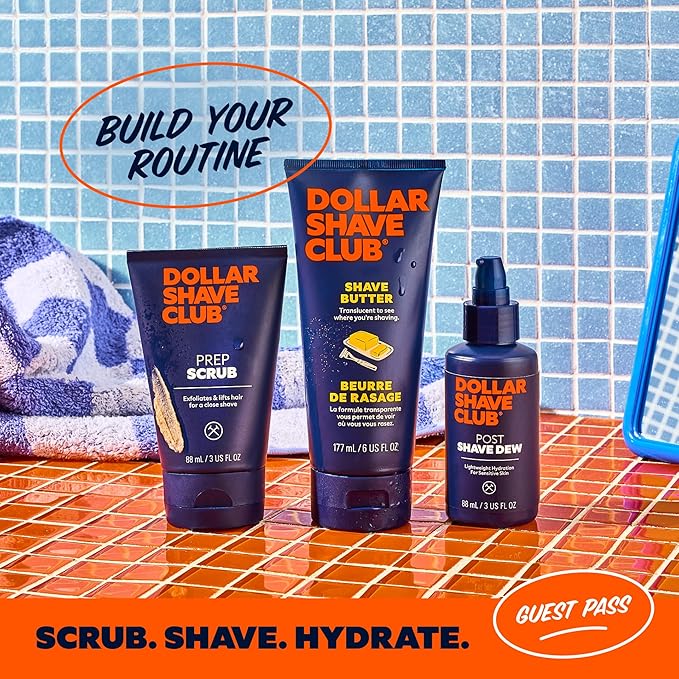 Dollar Shave Club | The Guest Pass Shave Set | 2 Swift Rinse Refill Cartridges, 1 Handle (Green), 1 Razor Cover