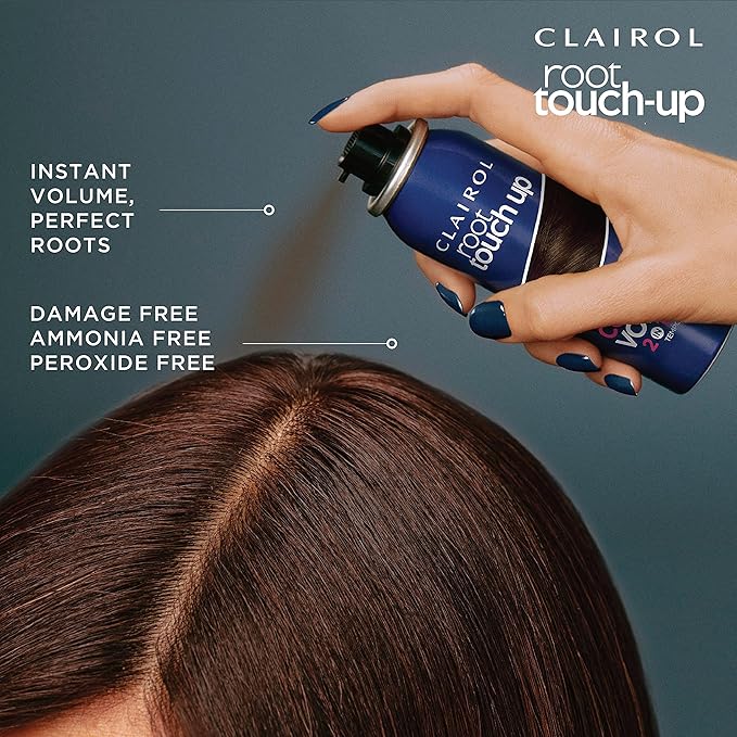 Clairol Root Touch-Up Color + Volume 2-in-1 Temporary Spray, Dark Brown Hair Color, Pack of 1
