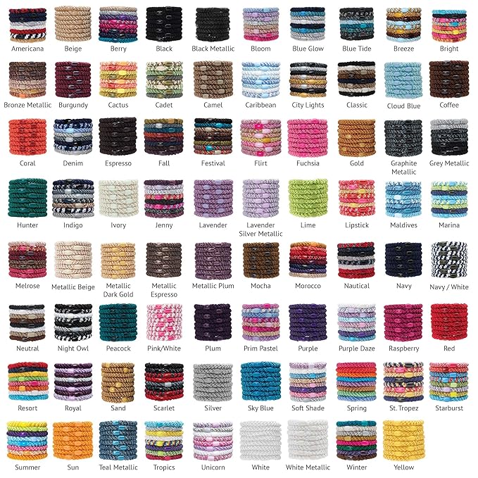 L. Erickson Grab & Go Pony - Metallic Espresso - 8 Pack Ponytail Holder Hair Ties