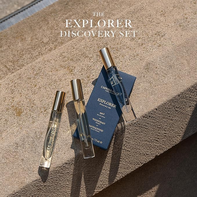 Caswell-Massey Explorer Cologne Discovery Set, Includes 2571, Woodgrain & Sandalwood, Indulge in Enduring American Scents, Travel Size Cologne Set, Cologne for Men, 0.25 Fl Oz Each