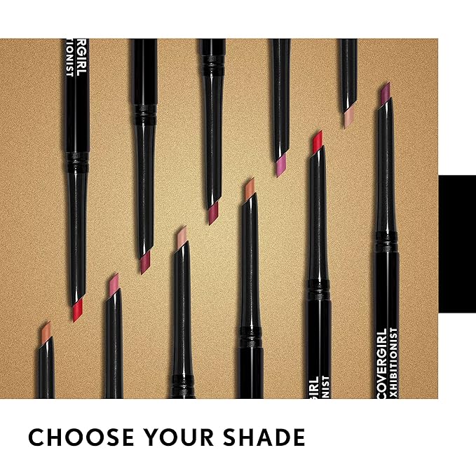 COVERGIRL - Exhibitionist All-Day Lip Liner, Retractable Tip, Easy application, Smudge, Transfer, Mask - Proof, 100% Cruelty-Free (Pack of 2)